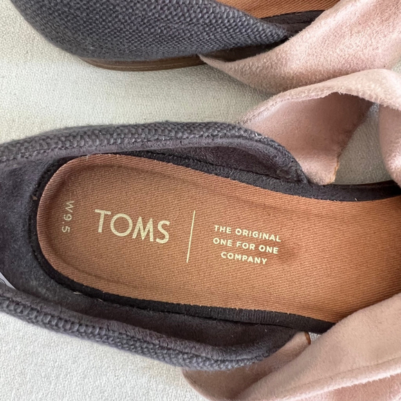 TOMS BALLET Flats, Size 9.5, Black and Pink - Picture 4 of 6